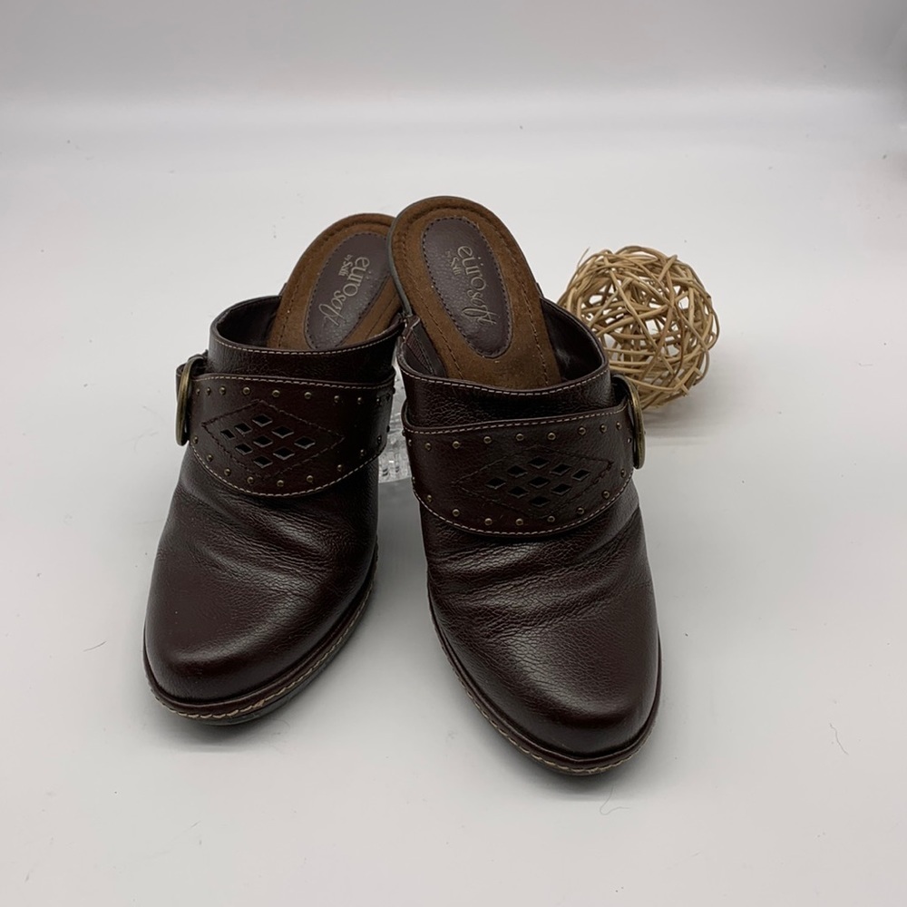 Sofft Euro Soft Brown Leather Mules - Coraline size 8.5M